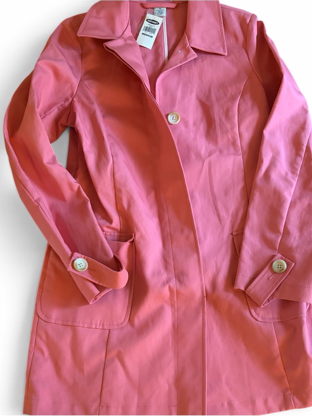 Old Navy Pink Single-Breasted Trench Coat. NWT.